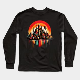 Cappadocia Turkey Vibrant Retro Circle Design Long Sleeve T-Shirt